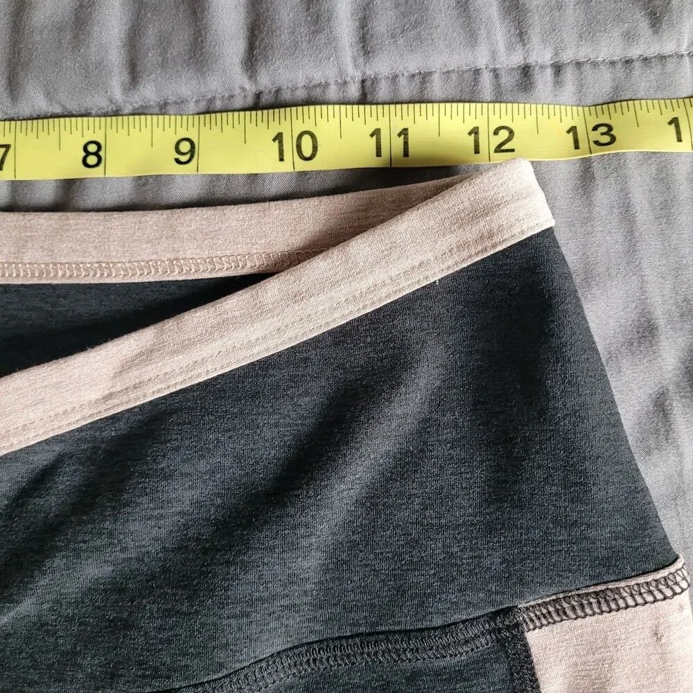 Beyond Yoga LeggingsWomen Large Gray Block Crossover Spacedye High Rise 7/8 Yoga